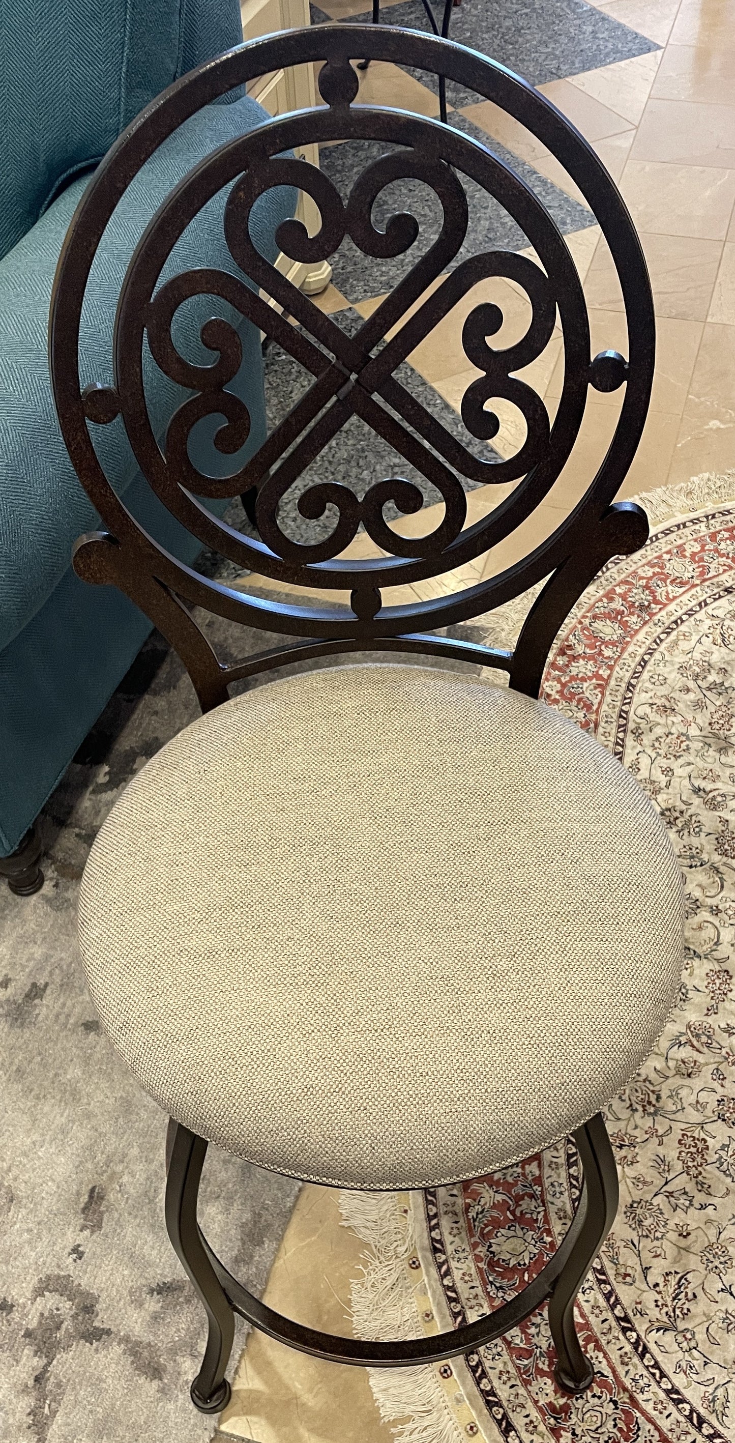 Metal Scroll Back Barstool (0E9005) (2 available)
