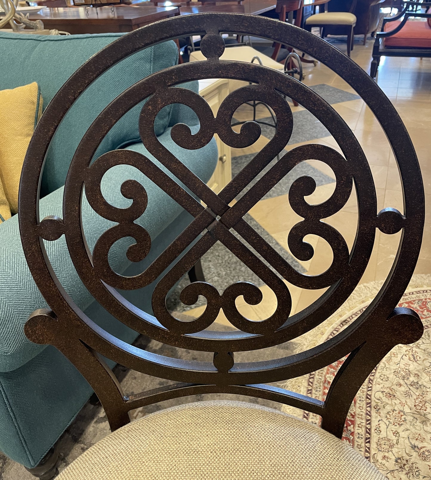 Metal Scroll Back Barstool (0E9005) (2 available)