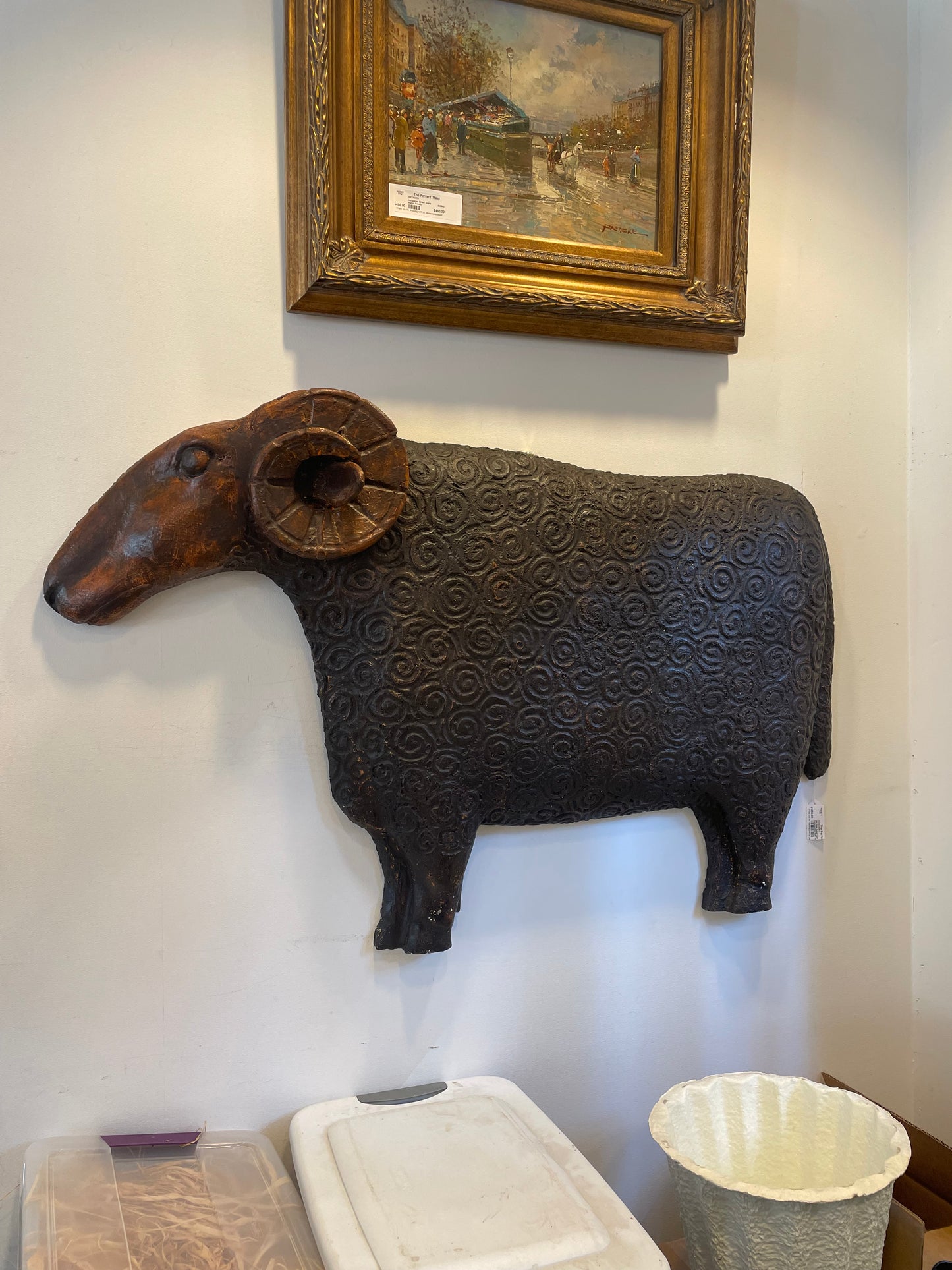 Old Plank Road Cast Reproduction Ram Sign (00Z006)