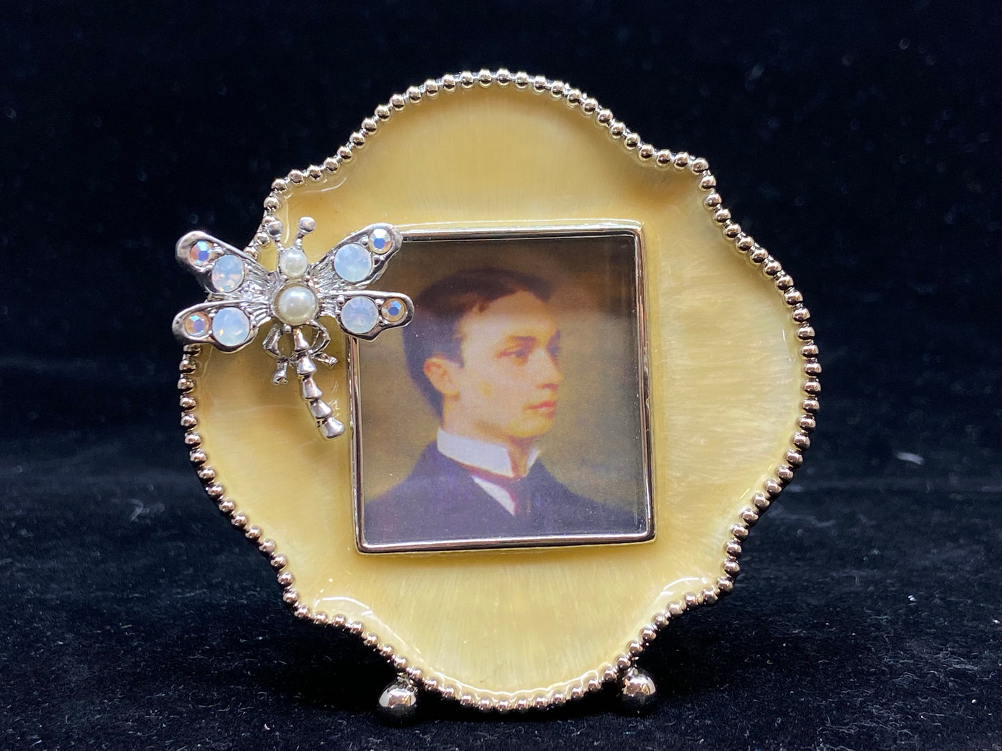 Jay Strongwater Miniature Yellow Enamel Frame with Dragonfly (VQ2VY6)
