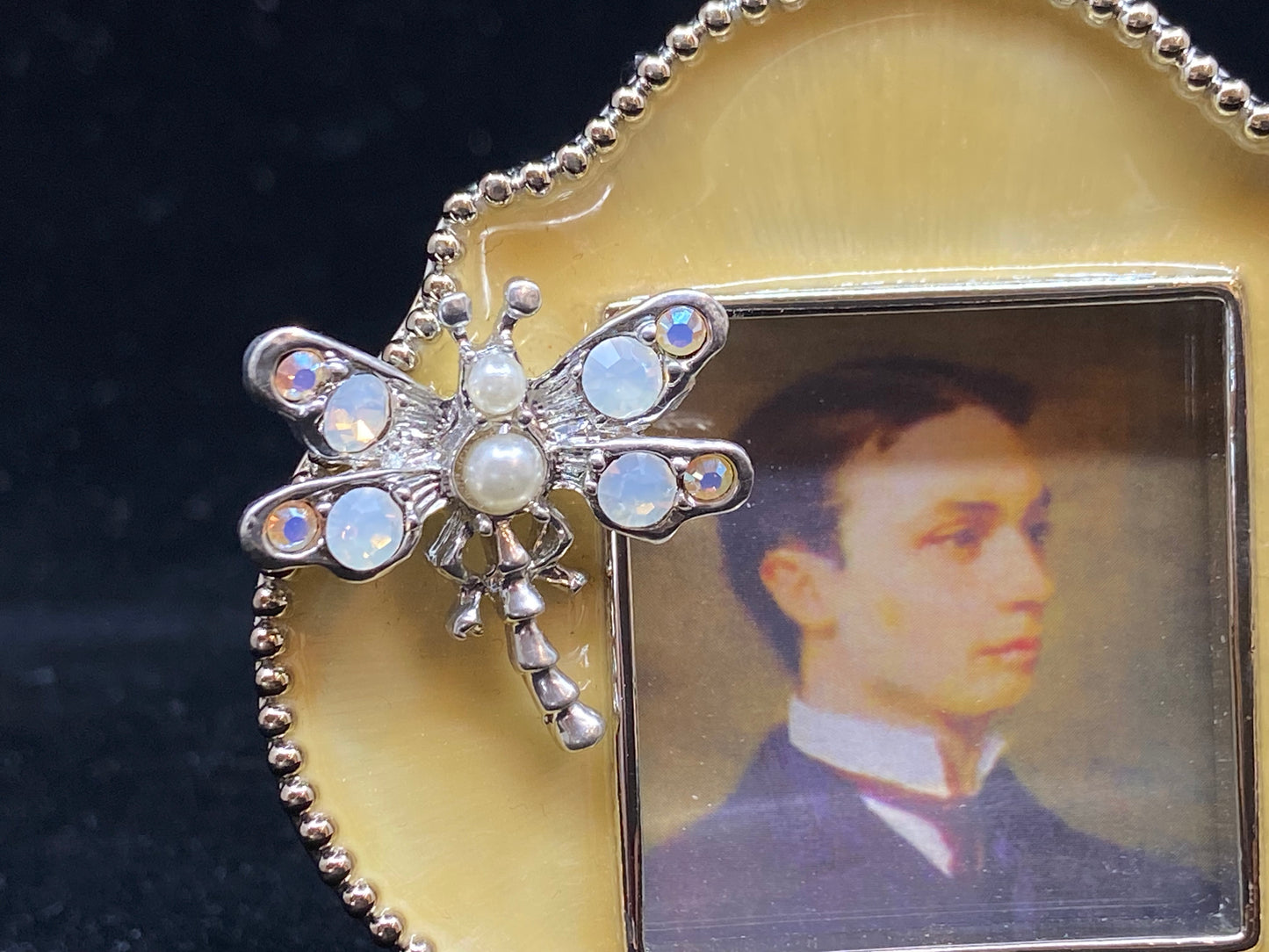 Jay Strongwater Miniature Yellow Enamel Frame with Dragonfly (VQ2VY6)