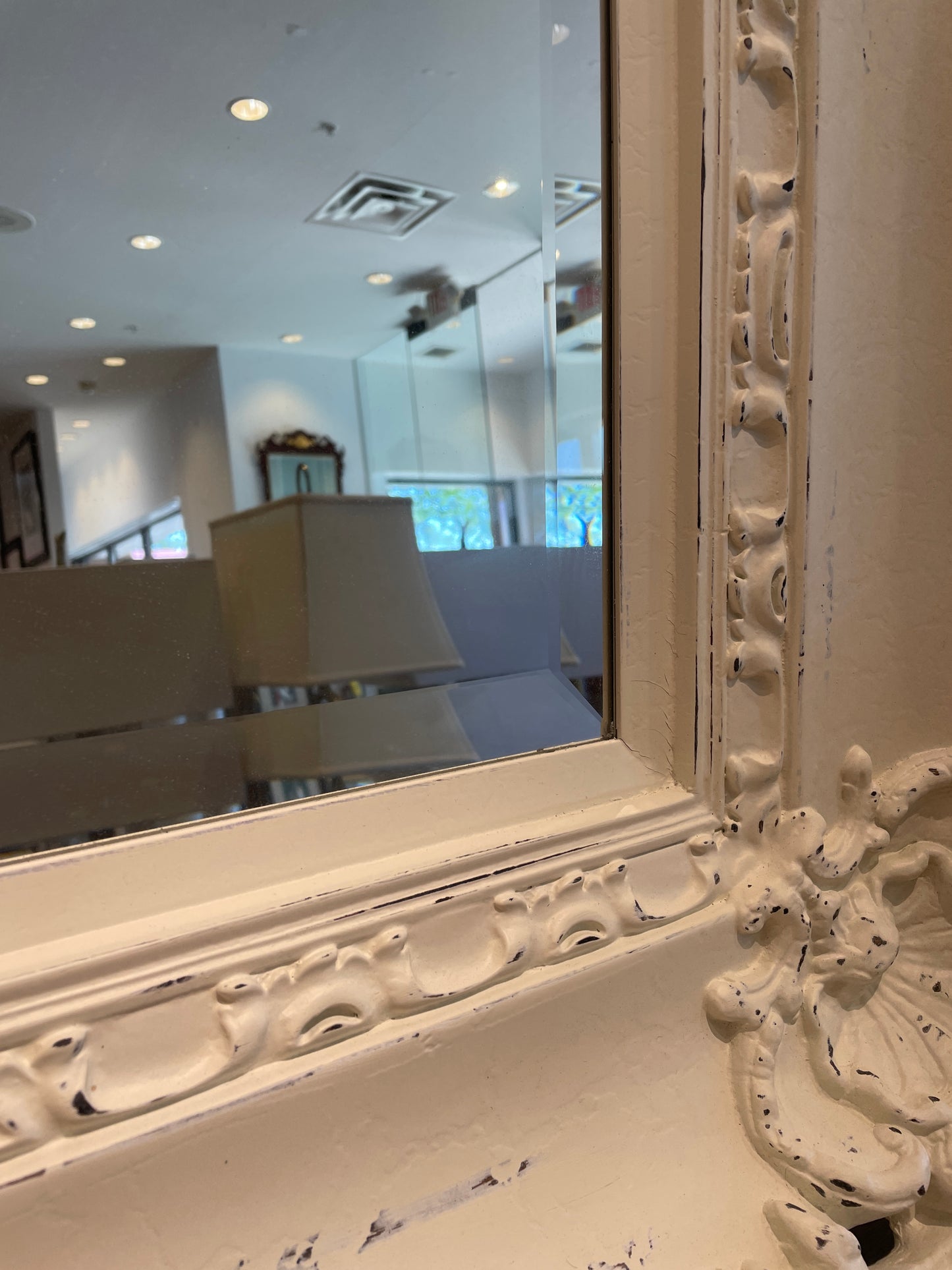 Shabby Chic Faux Finished Mirror, Oversized (01D01R)