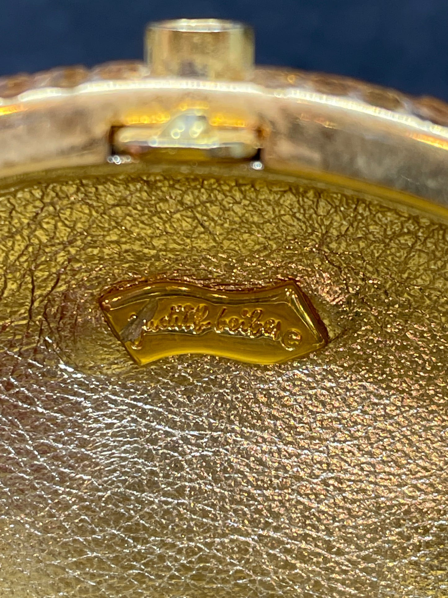 Judith Leiber Tiny Gold Circle Minaudiere, AS IS (0MC001)