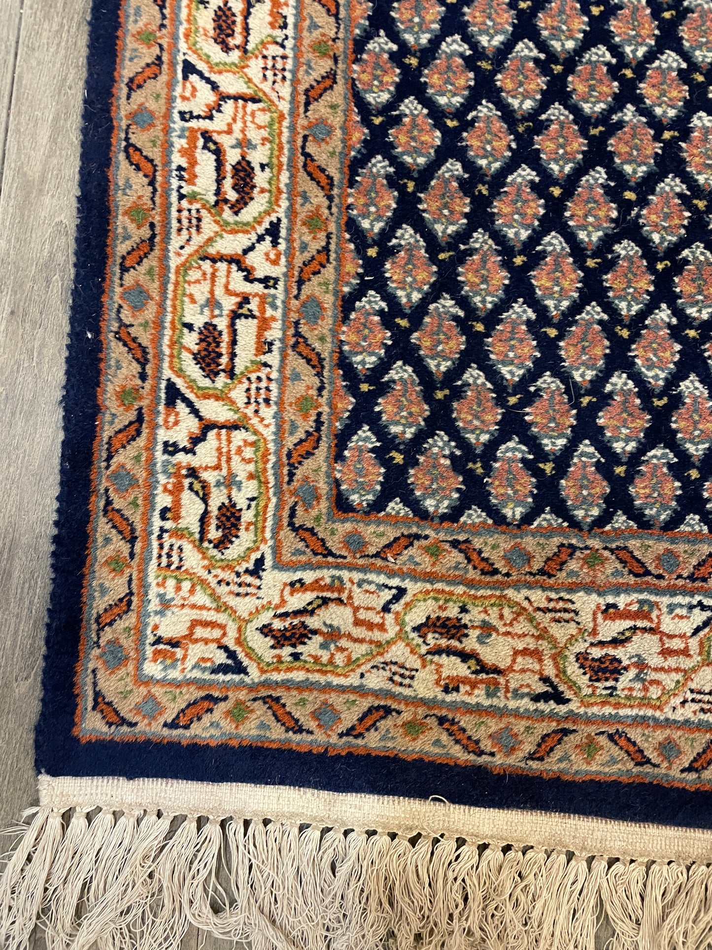 Deluxe Serabend Blue and Rose Runner 2.5' x 8' AS IS (0EG001)