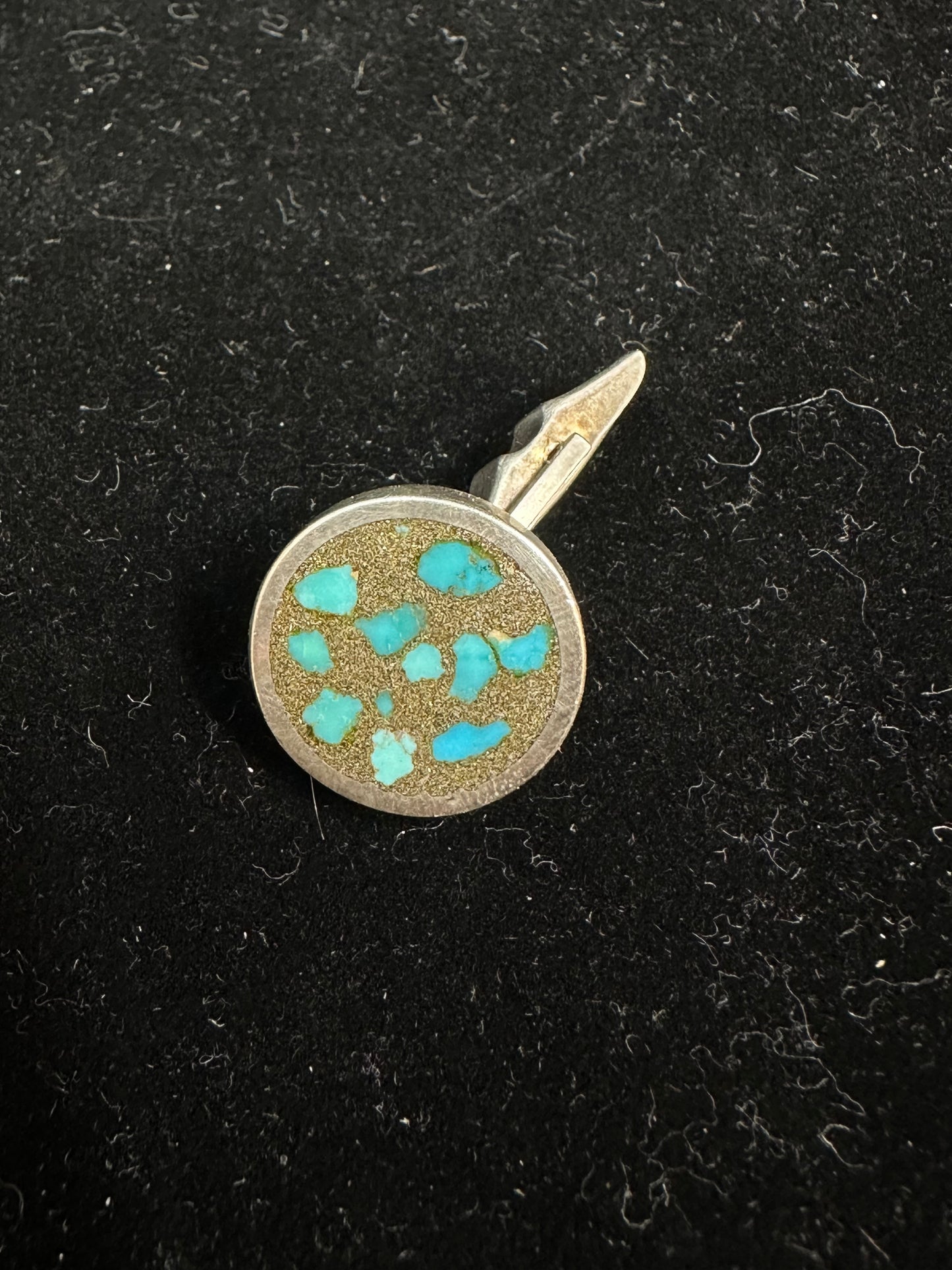 Turquoise and Sterling Silver Cufflinks (E3F7CP)