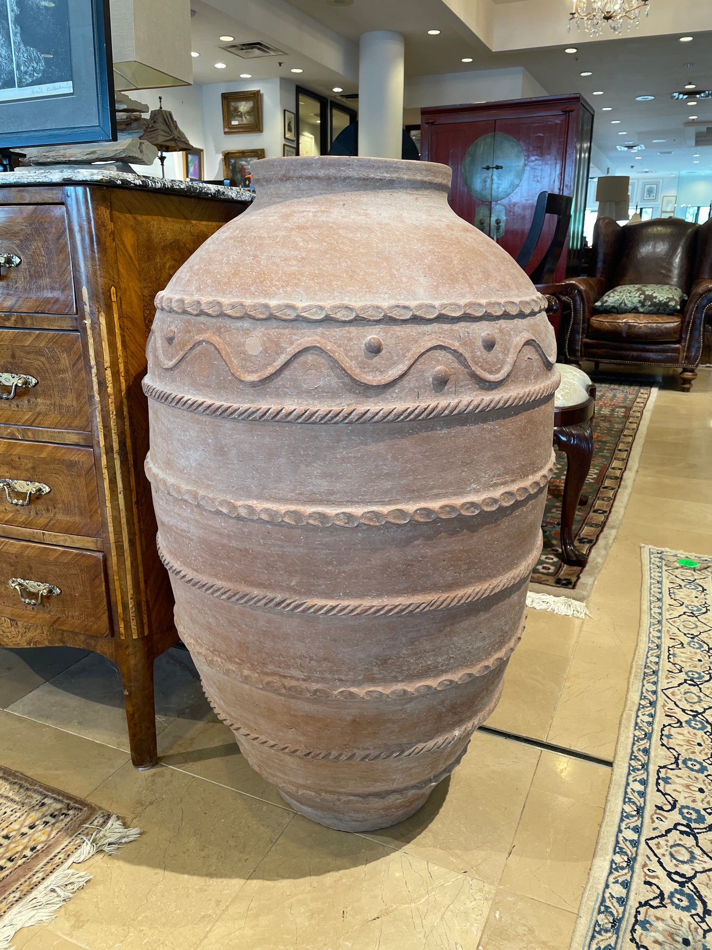 Large Terracotta Floor Vase Reproduction