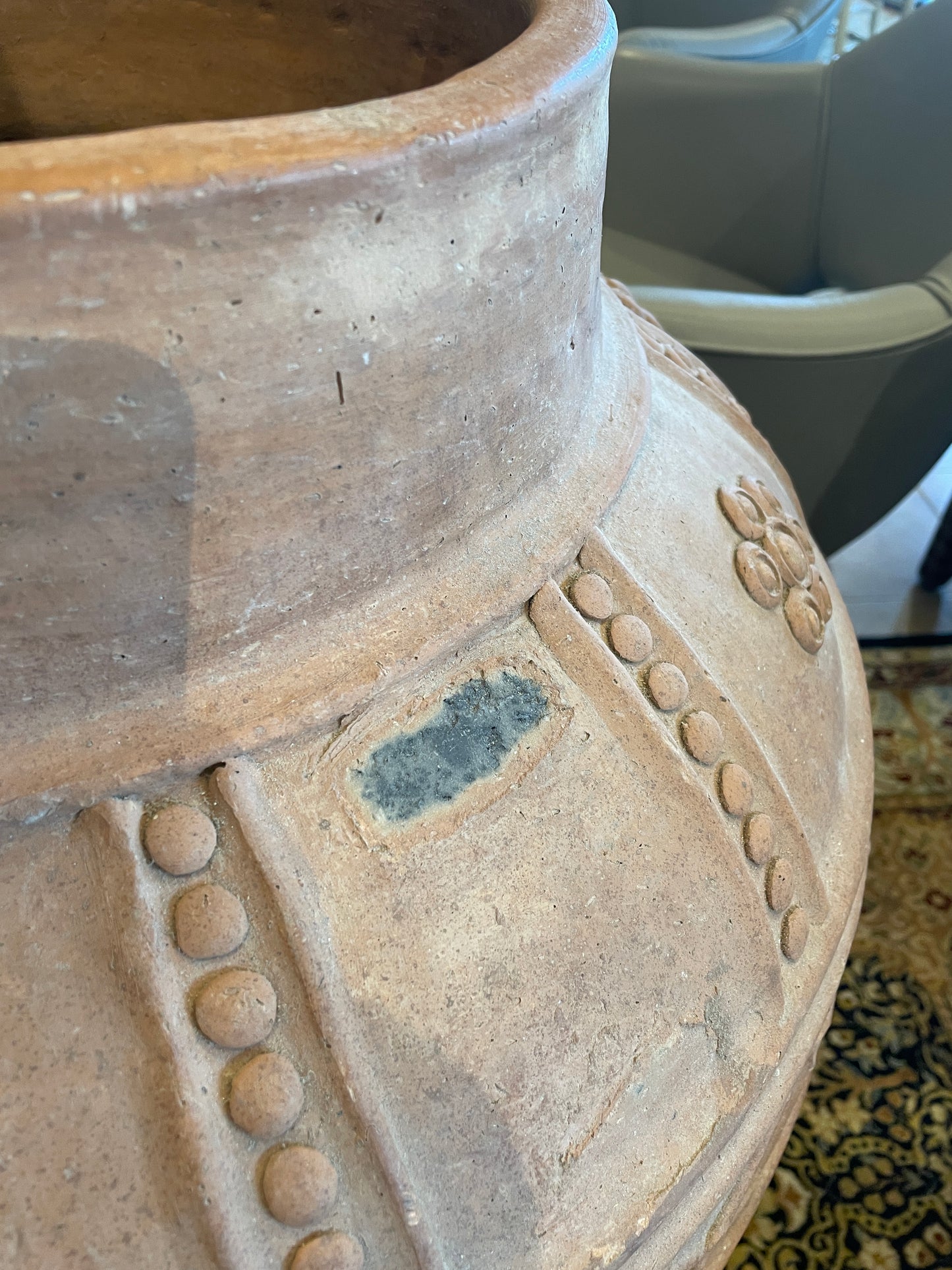 Large Terracotta Floor Vase Reproduction