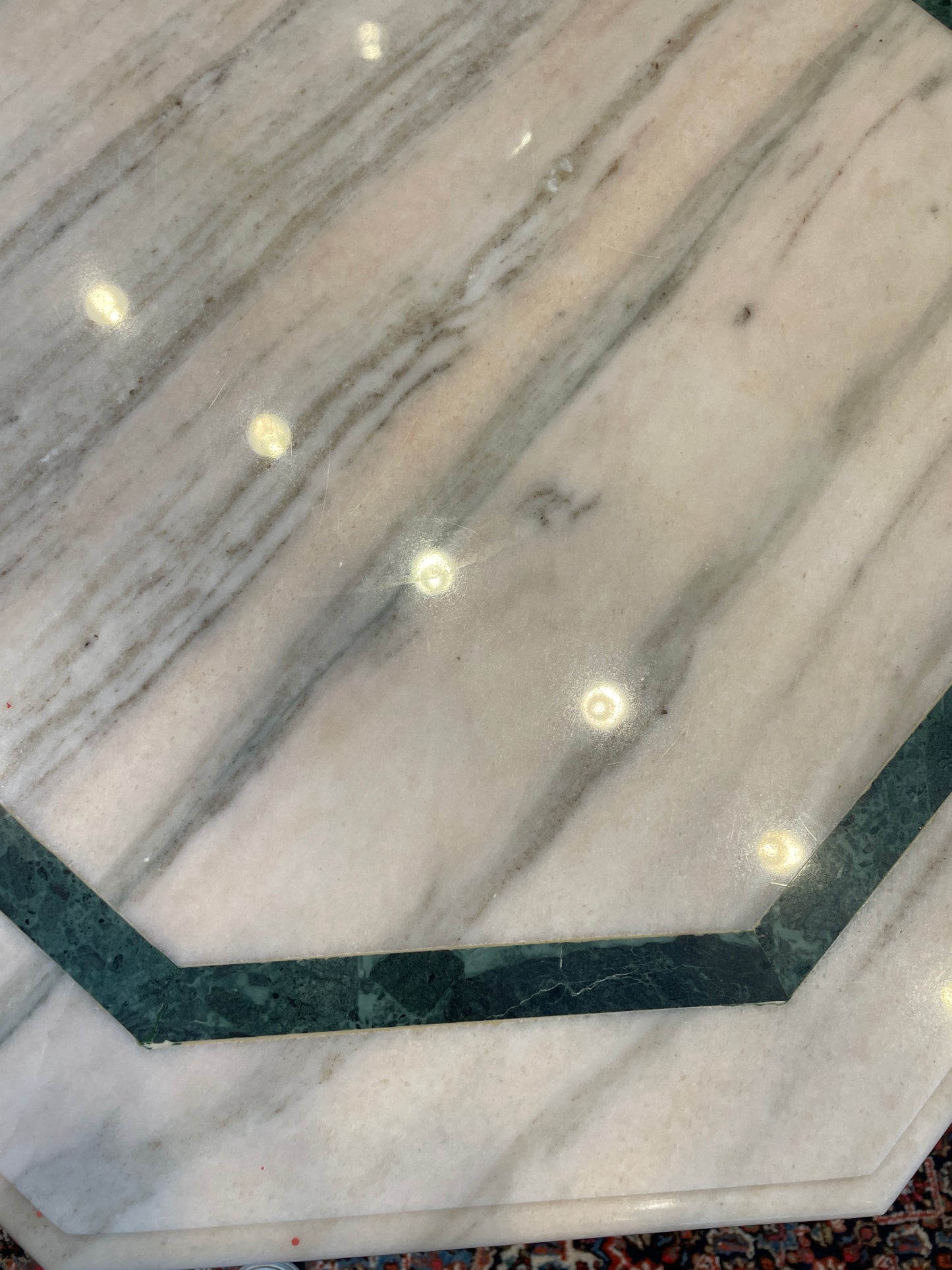 Teak Hexagonal Table with Tile Inserts (0EA00E)