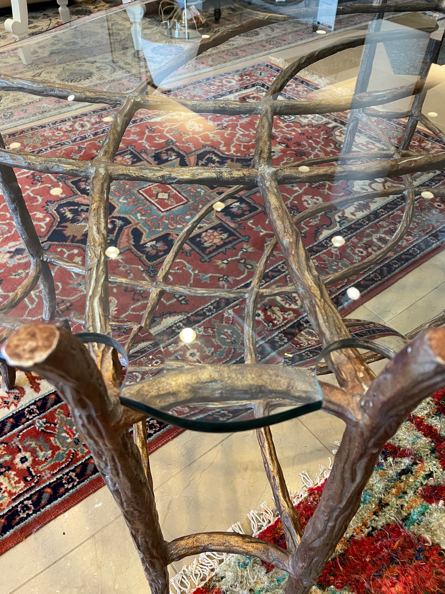 Dennis and Leen Faux Bois Gilt Bronze Coffee Table