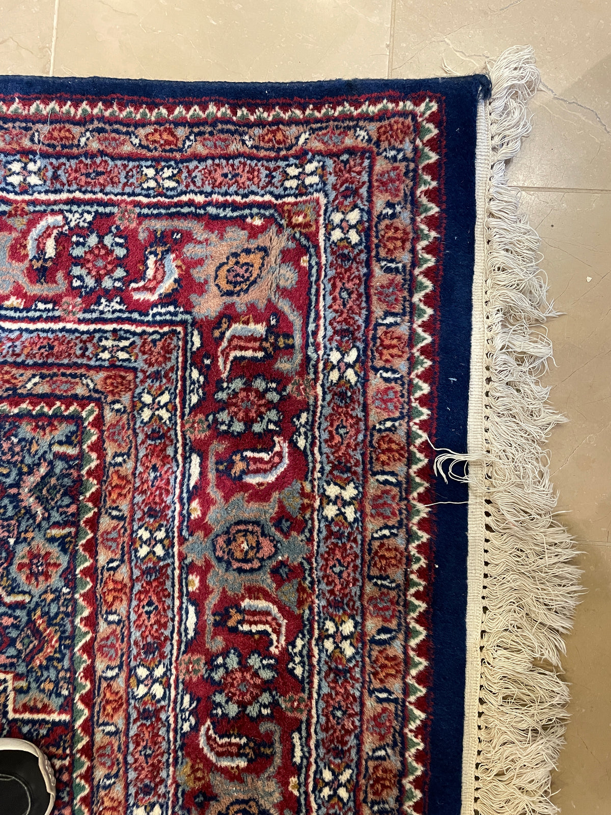 Hand Knotted Bidjar Rug Blues and Reds (6'x9') (0QI001)