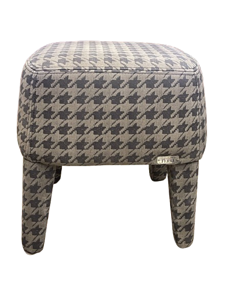 Gianfranco Ferre Home Houndstooth Footstool AS IS (0AG00B)
