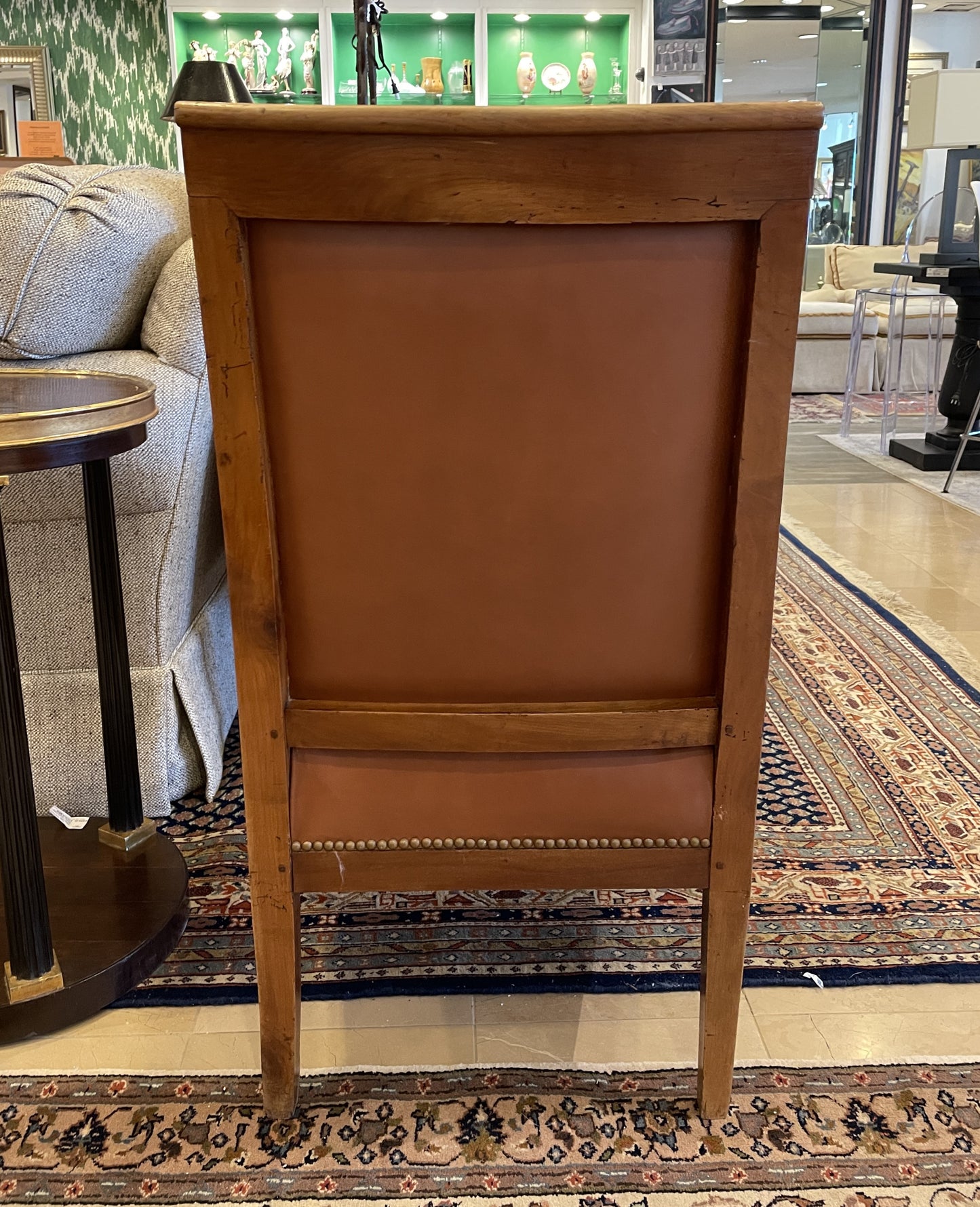 19th Century Charles X Leather Bergère Chair (0AG00E)
