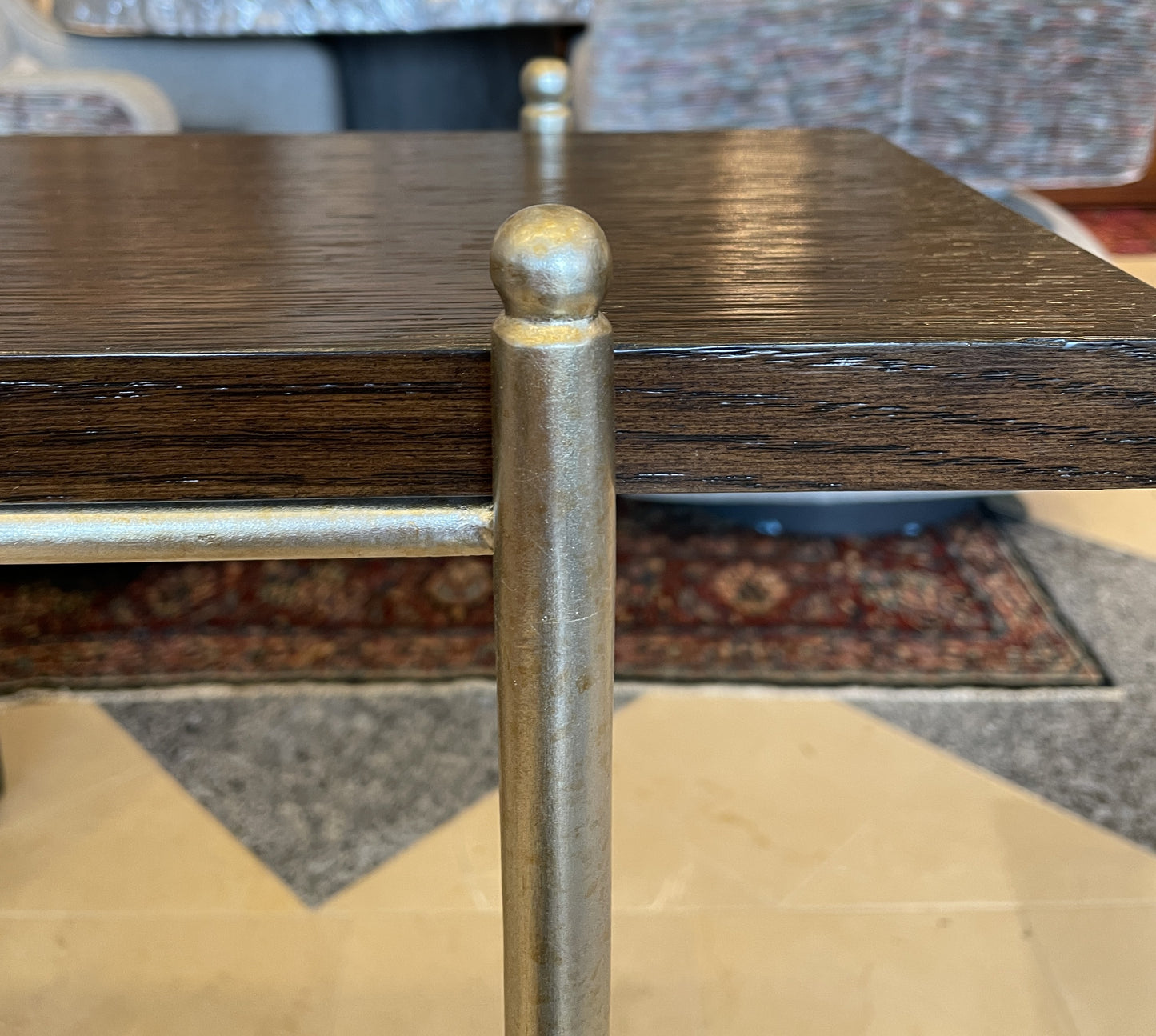 Ambella Sullivan Narrow Wood Console with Bronze Base (0IV006)