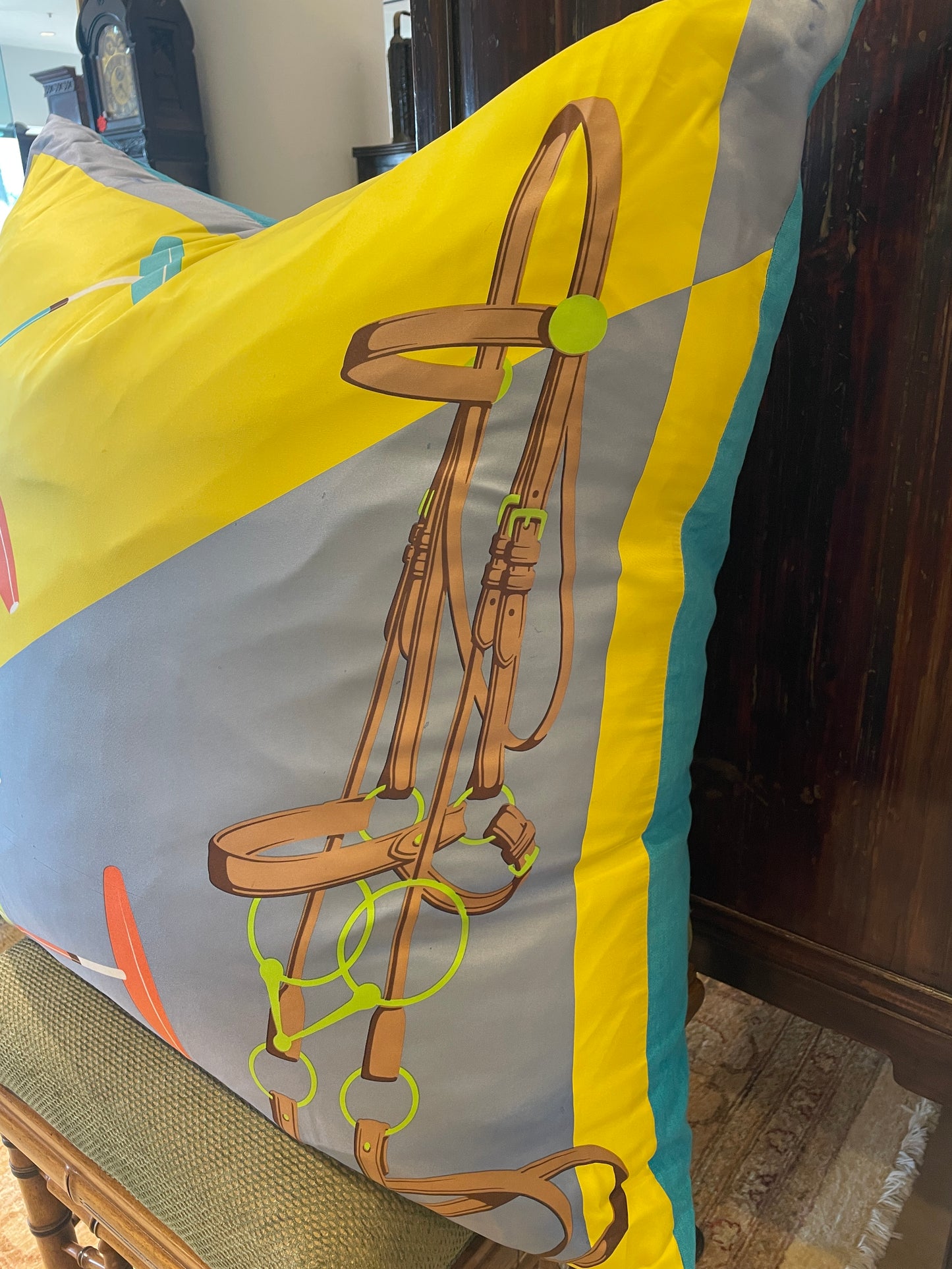 Ralph Lauren Vintage Silk Scarf Pillow POLO (03H015)