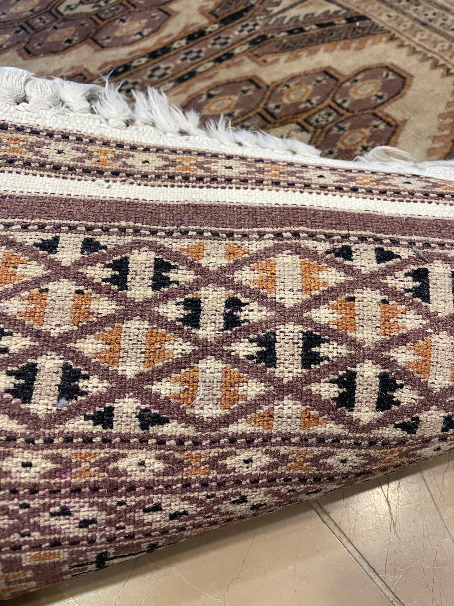 Hand knotted Turkish geometric rug 3x5