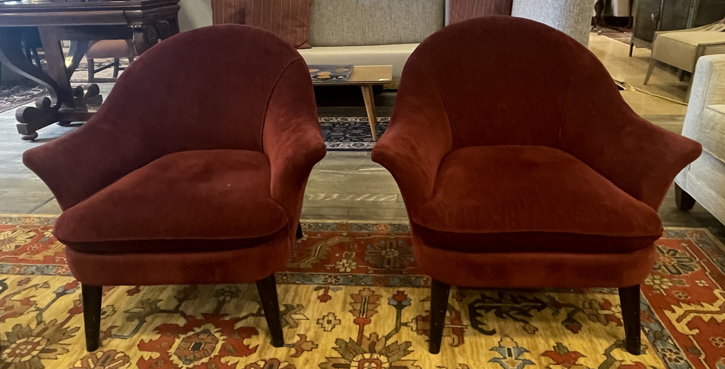 Vintage Room and Board Chair in Crimson, AS IS (Two available 0MT005 and 0MT006)