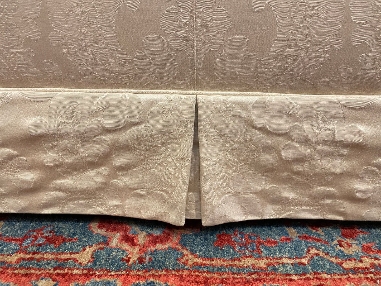 Baker Damask Sofa, Tuxedo Curved Arm (Two available) (0IW001)