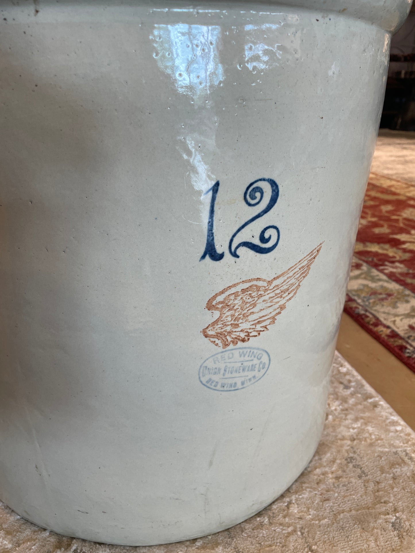 Redwing 12 gallon Crock with Tulip Top, missing bail (0JL02U)
