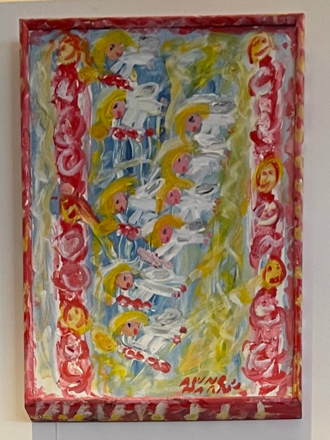Anne Harris Angels in a line acrylic on canvas (0GF00F)