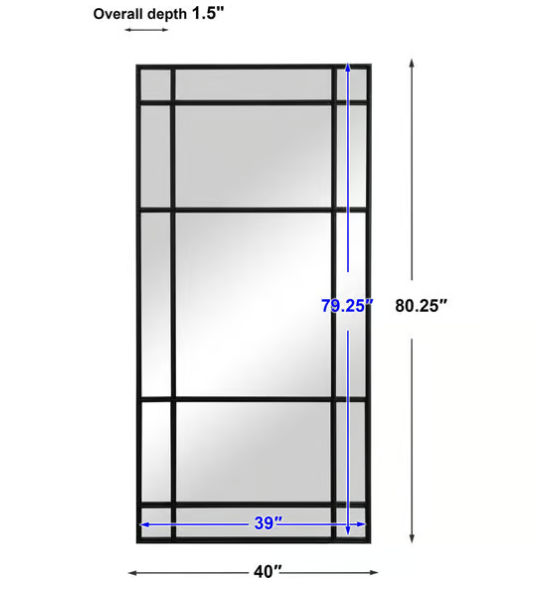 Uttermost Spurgeon Iron Leaning Mirror (Two available 0N200T and 0N200U)