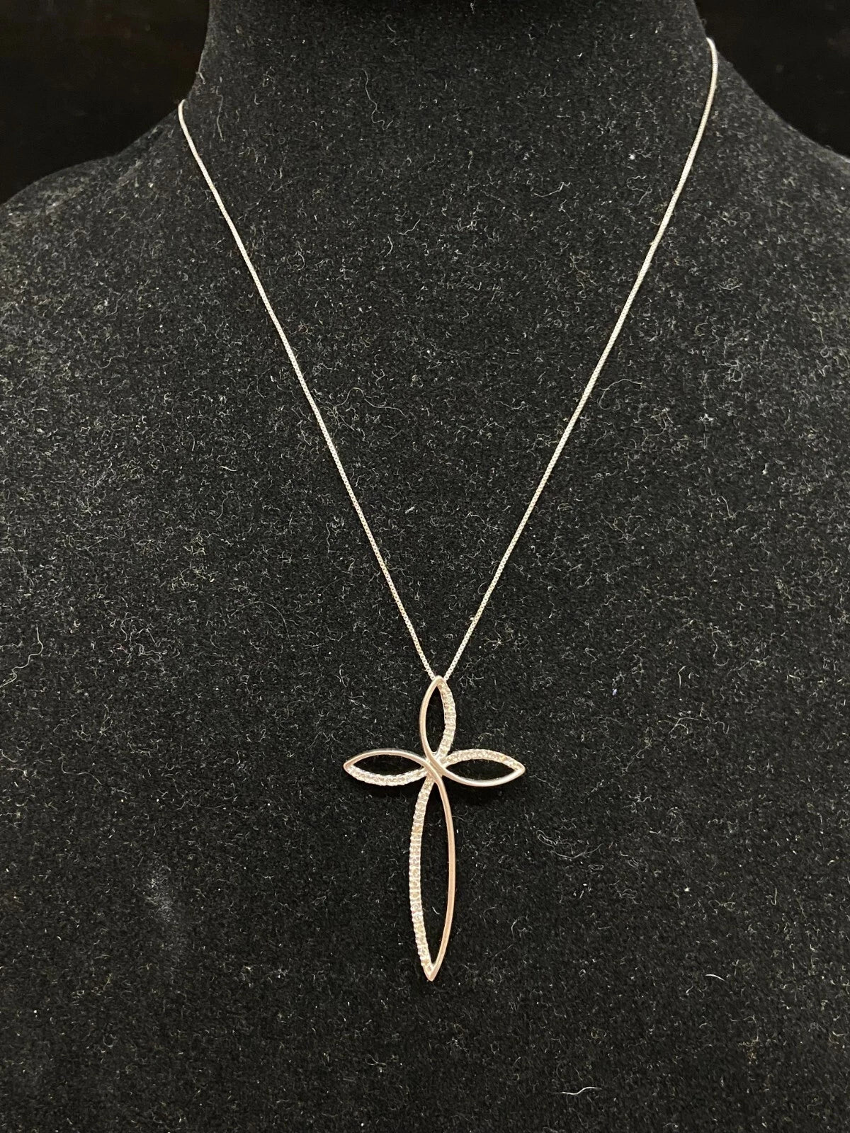 Sterling and Diamond Cross Necklace (114783)