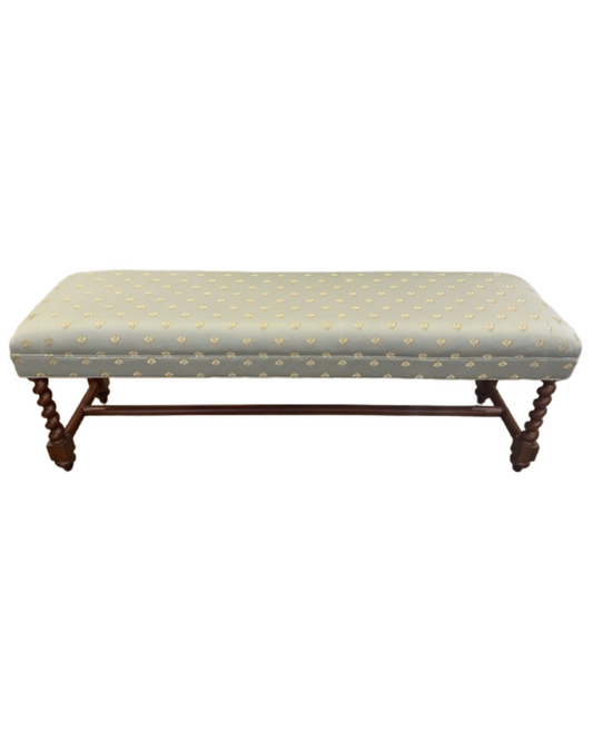 Barley Twist Leg Bench with Bumblebee Upholstery (0BZ00P)