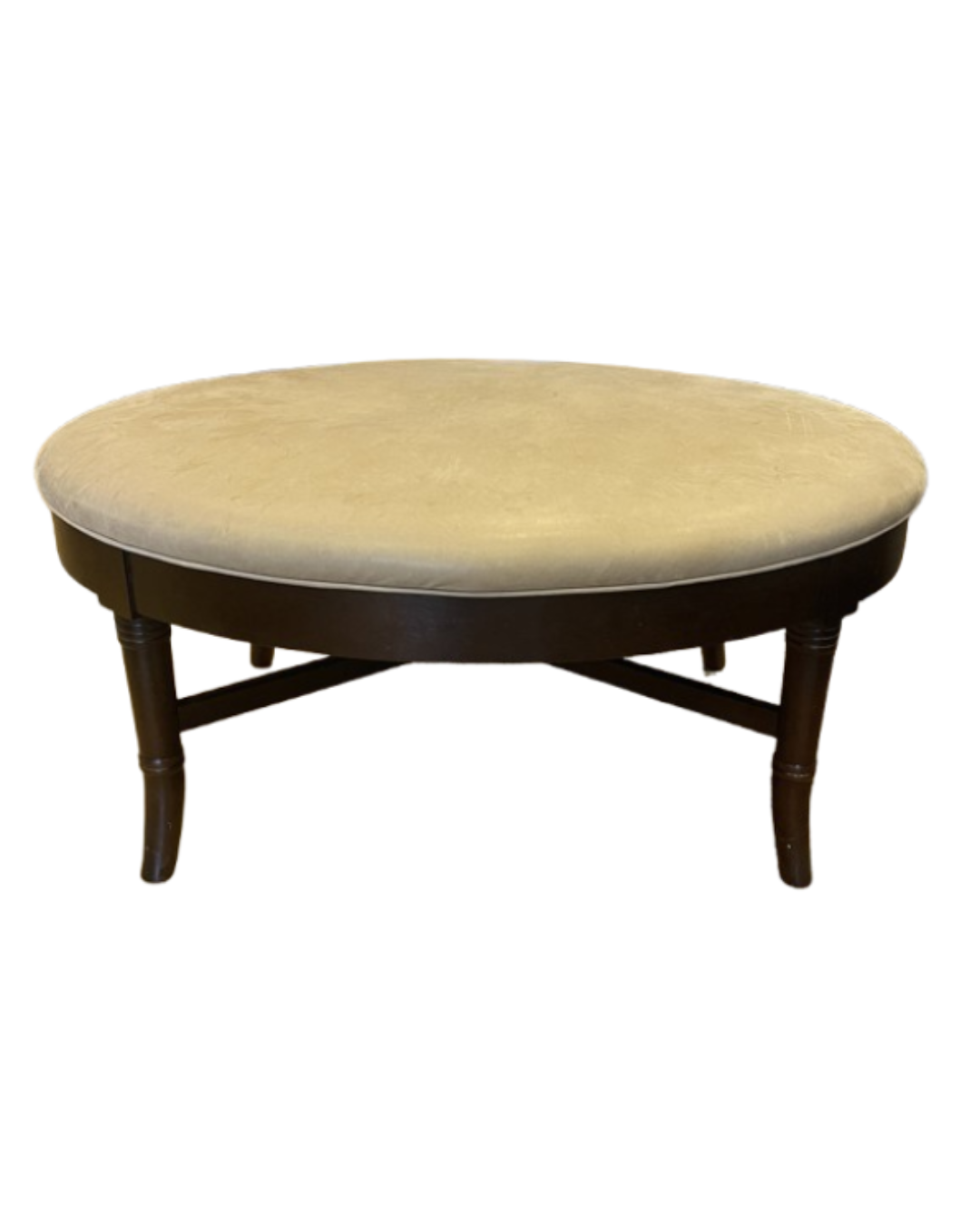 Hickory Chair Oval Leather Ottoman AS IS (0BZ019)