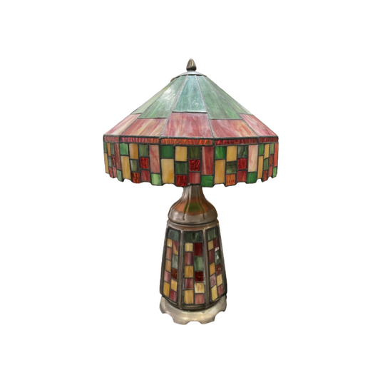 Colorful Geometric Stained Glass Lamp (9K71AK)