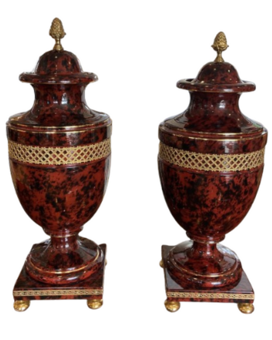 Pair of Jean Roger Porcelain Oxblood Urns (GBZJXP)