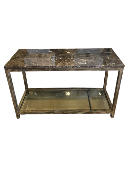 Artistica Metal, glass and marble console table (0E6004)
