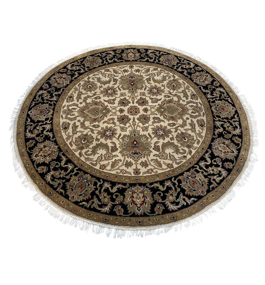 6' Round HK Rug, Gold/Black (0G8001)