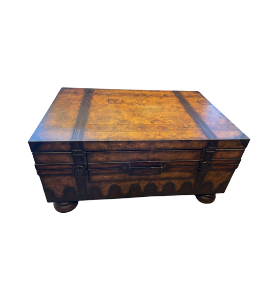 Map Trunk Style Coffee table with drawer, AS IS (0GN005)