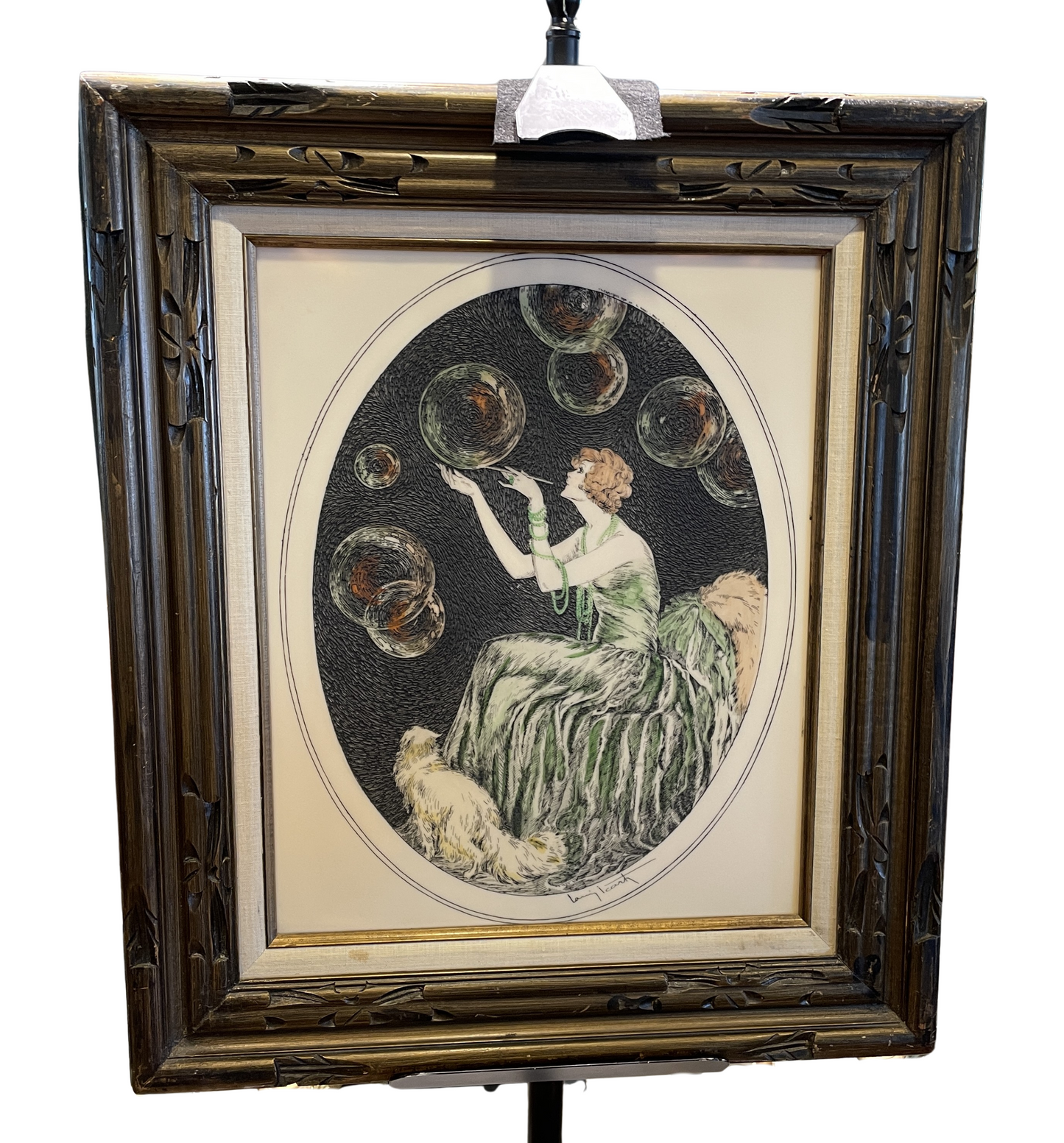 Louis Icart "Bubbles" Etching on Celluloid, 1980s (0G5003)