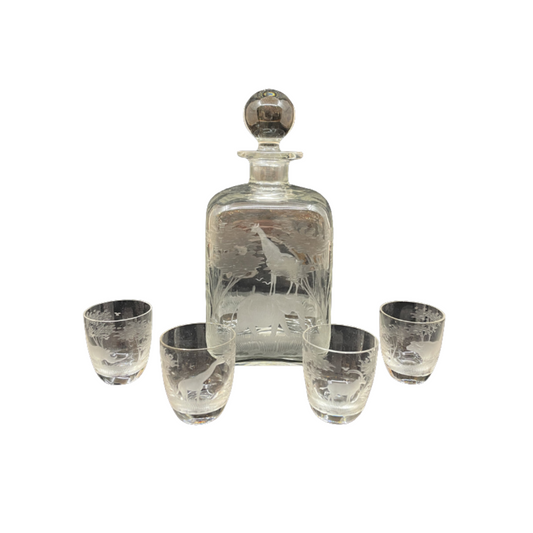 Moser Rowland Ward Big Game Decanter and Glasses (0C000E)