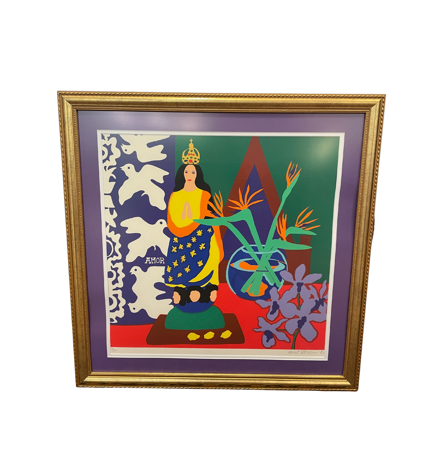 Hunt Slonem Lithograph 3/250 "the Queen" (0GF007)