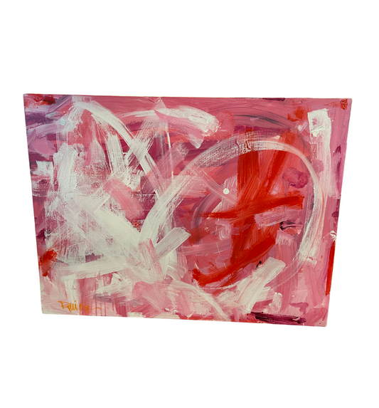 Robbie Kemper Pink Abstract on canvas (0GF004)