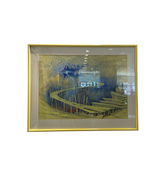 Peter Issitt Watercolor Surrealist Landscape (0G5002)