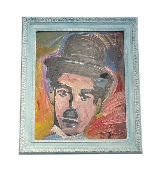 Jose Trujillo "Charlie Chaplin" oil on canvas (0GF00C)