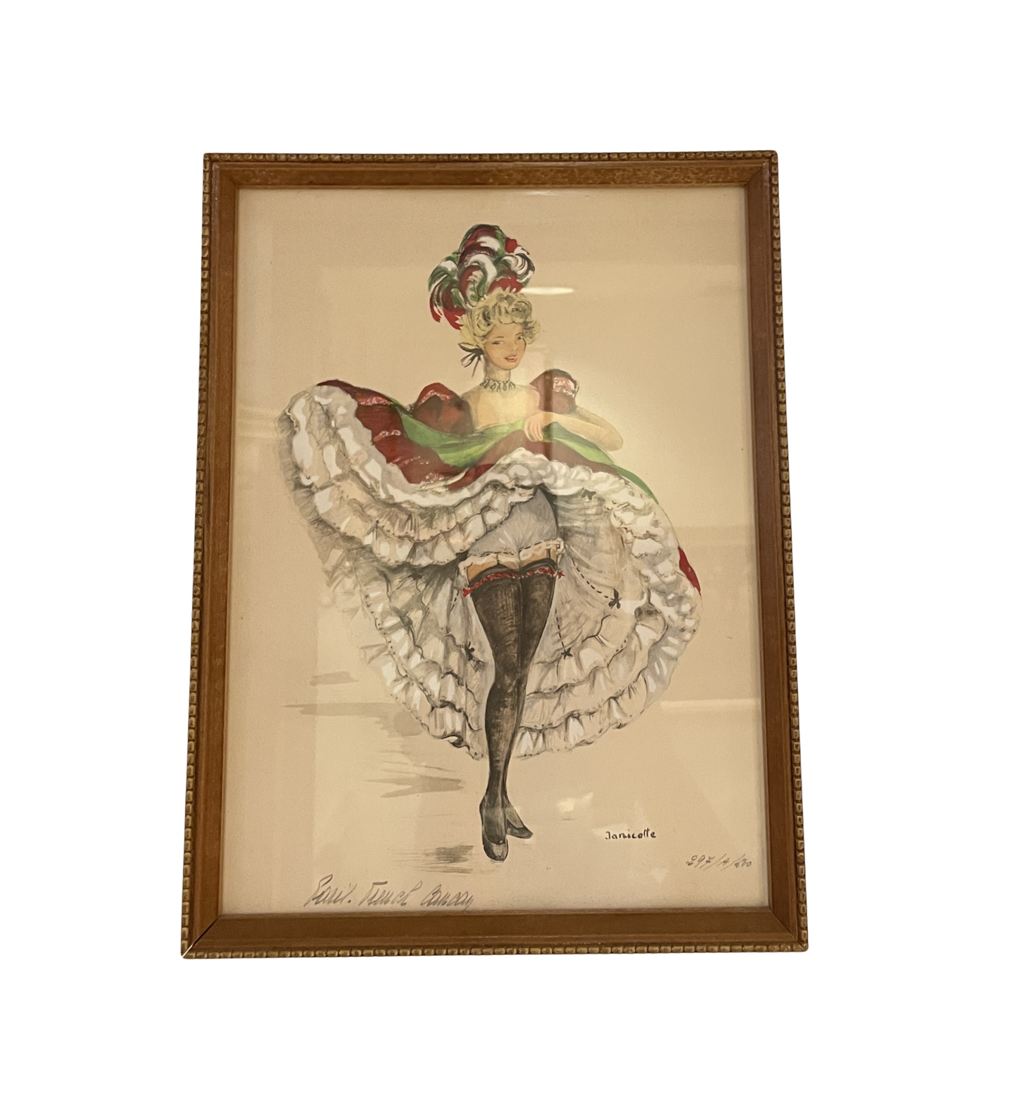 Janicotte Blonde Cancan Mixed Media Offset Litho (0GF00P)