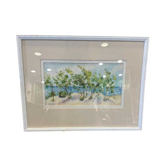 EB Fleishman "Down to the Beach" Watercolor Beach Scene (T5HQ1J)