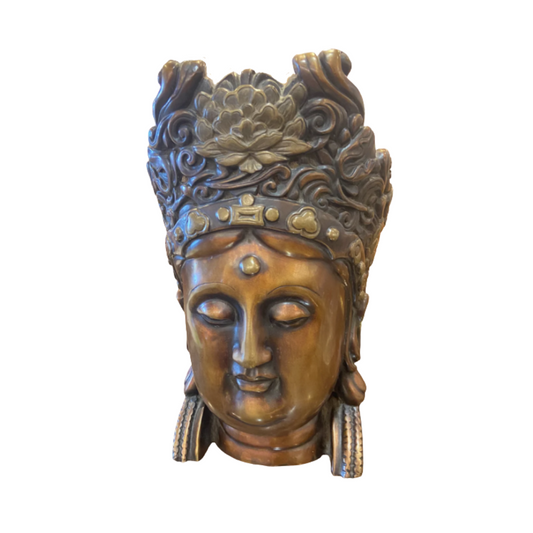 Bronze Guanyin Head Sculpture (W5FA1N)