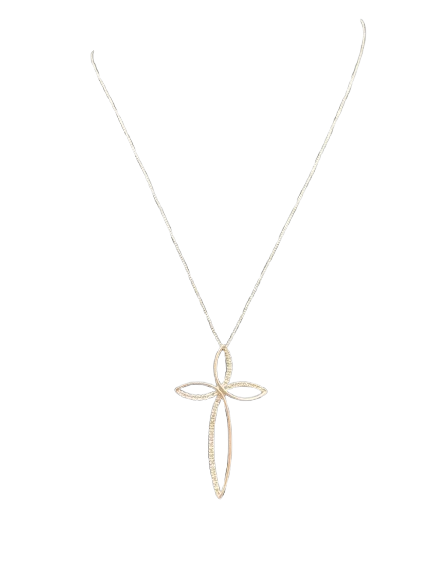 Sterling and Diamond Cross Necklace (114783)