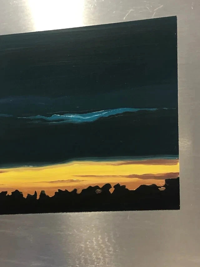 Mai Wyn Schantz (American, 2003-present) Oil on Stainless Steel (20768)