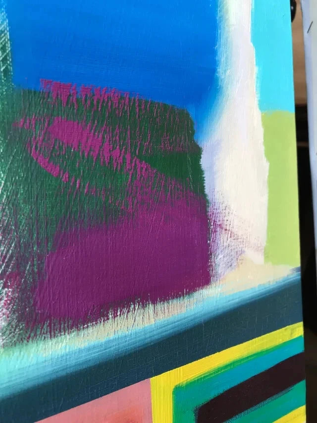 Lisa Caplan "Triads" Acrylic on Canvas Abstract, Signed (22952)