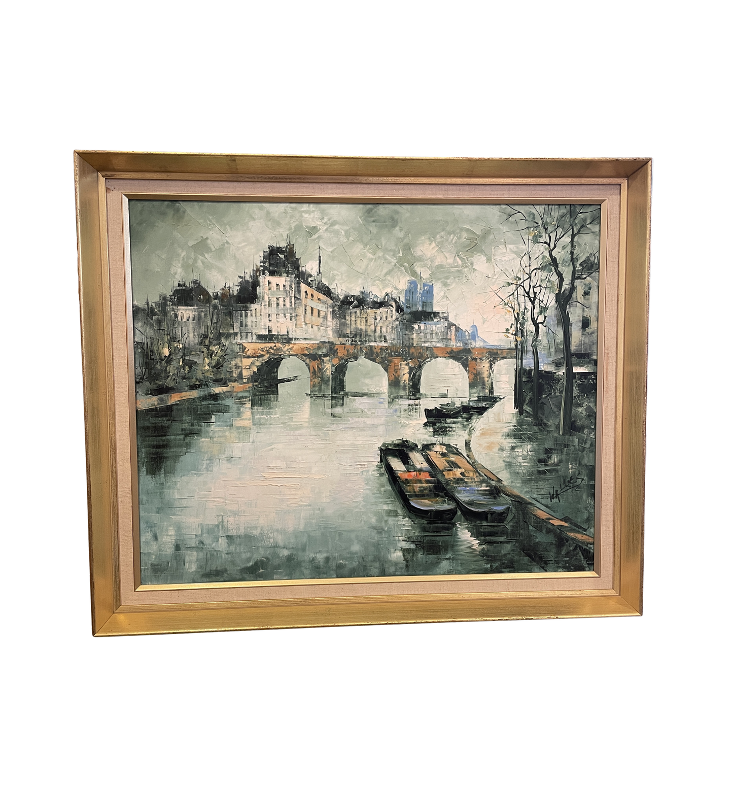 LK Walles (born 1946, French) Canal Scene (0OT00N)