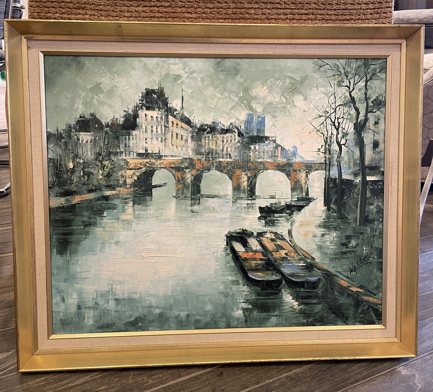 LK Walles (born 1946, French) Canal Scene (0OT00N)