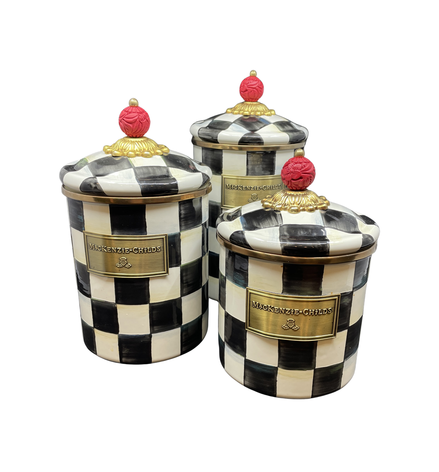 Mackenzie-Childs Courtly Check Cannister Set of 3 (0NL001)