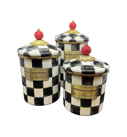 Mackenzie-Childs Courtly Check Cannister Set of 3 (0NL001)