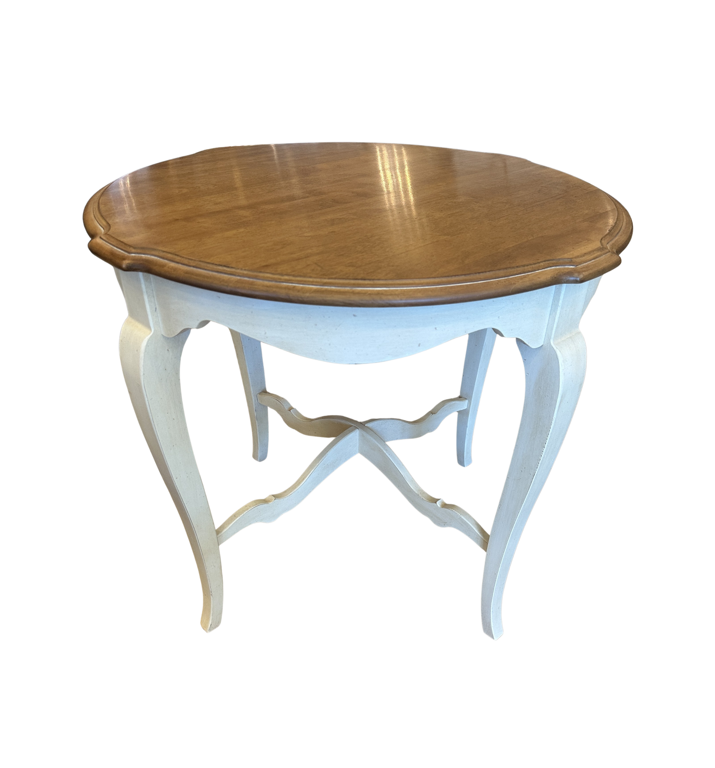 Ethan Allen Two Tone Round End Table (0NO002)