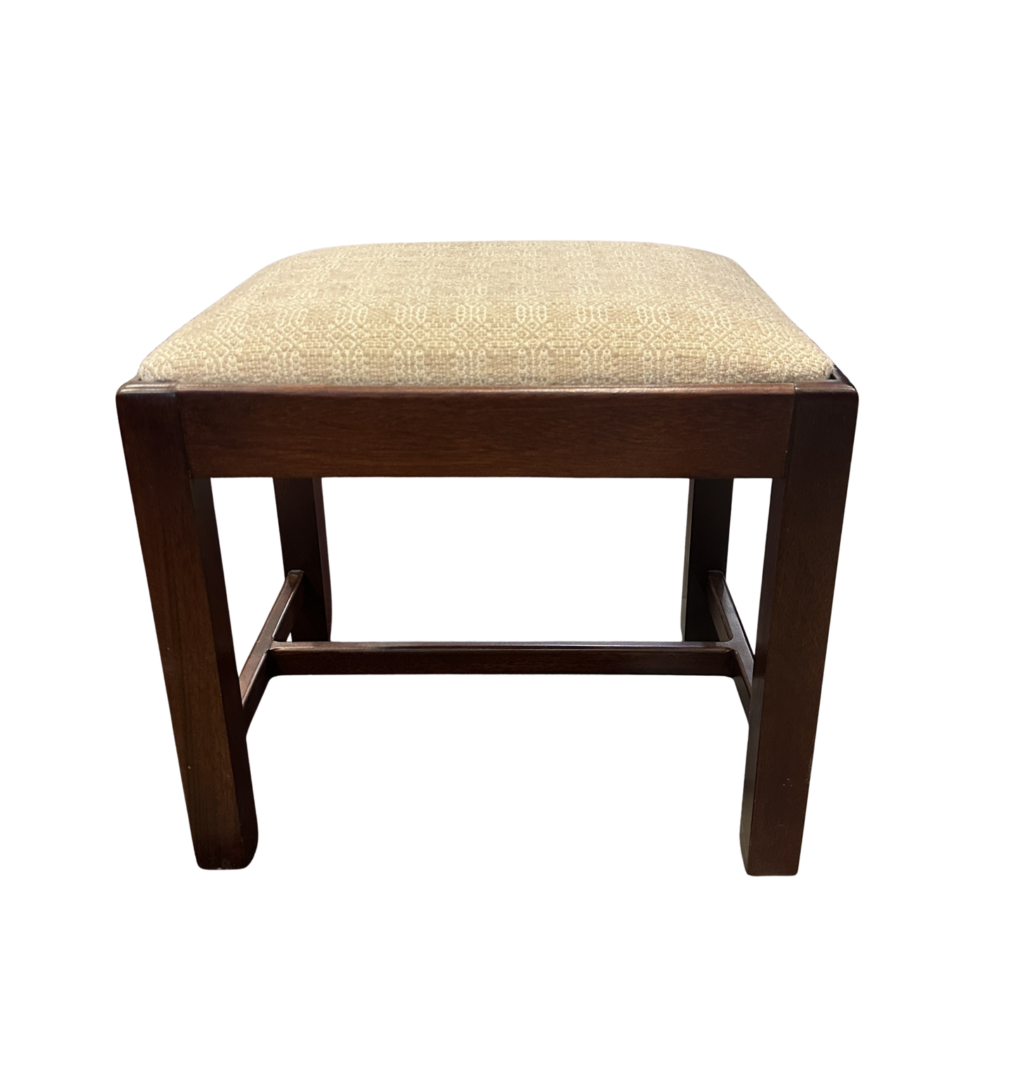 Antique Footstool, reupholstered (white) (0C400T)